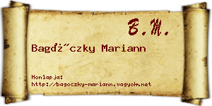 Bagóczky Mariann névjegykártya